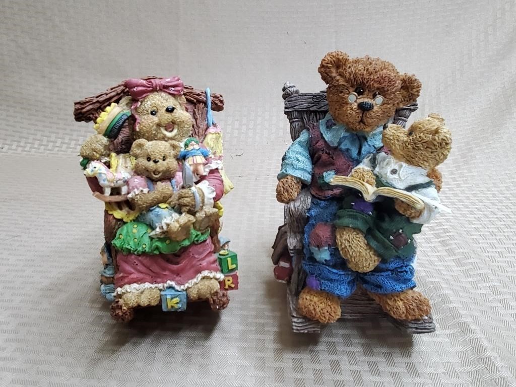 Lot of 2 Teddy Bear Rocking Chair Musicals