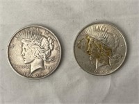 Two 1922 Peace Dollars