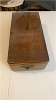 Antique wood card file box