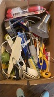 Box lot of household and kitchen items