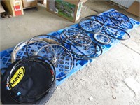 Large Lot of Used Bike Wheels & Rims + Mavic Bag