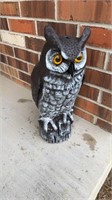 Large plastic owl, with realistic, plastic eyes,