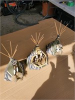 Decorative leather tipi ornaments