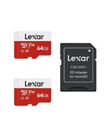 Lexar 64GB Micro SD Card 2 Pack, microSDXC UHS-I F