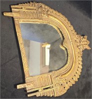 Engraved Brass Mirror Prabhavali wall hanging