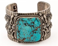 Richard Jim Huge Sterling Turquoise Cuff Bracelet