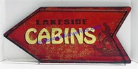 Wooden Lakeside Cabins Sign (24 x 12)