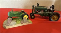 John Deere Toy Tractor & John Deere Figurine