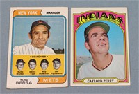 1979 Topps Gaylord Perry + 1974 Yogi Berra Cards