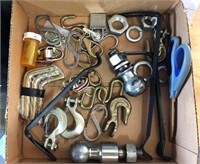 lot misc. hooks, hitchballs, and pins