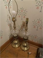 Vintage Brass/Glass Table Lamps