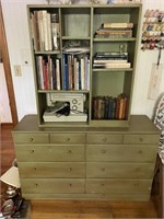 Vintage Green Stained Dresser/Hutch