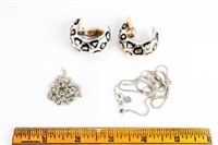 2 Necklaces & Clip Earrings RCI 925 Italy, SSD 925