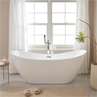 Mulhouse Soaking Bathtub w/Center Drain in White