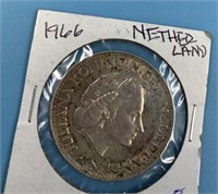 2 1/2 Gilder from the Netherlands 1966 silver
