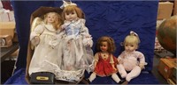Tray Of (4) Assorted Dolls