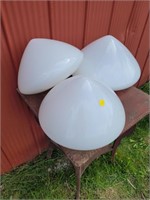 3 Mid-Century Glass Globes/Shades - Great Shape
