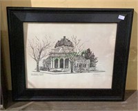 Framed print of library measures 16 1/2 x 13 1/2