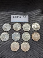 10 - 1964 Kennedy Half Dollars