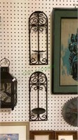 Matching metal wall candleholders - each measures