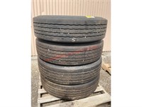 (4) Bridgestone 295/75R22.5 Tires
