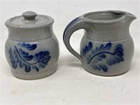 Eldreth pottery, cream and sugar set Lancaster