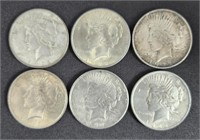 1922 U.S. of America Silver Peace Dollars (6)