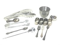 Vintage Metal Kitchenware Tongs, Cups, Forks+