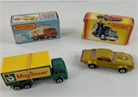 Vintage matchbox cars, mismatched boxes