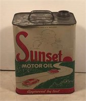 Sunset motor oil can