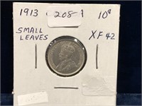 1913 Can Silver Ten Cent Piece  XF42
