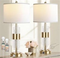 BEDSIDE TABLE GOLD LAMP FOR LIVING ROOM WITH USB