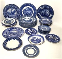 Blue and White Plates and Saucers