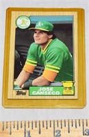 1987 TOPPS #620 JOSE CANSECO ROOKIE BASEBALL CARD