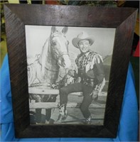 Framed Black & White Roy Rogers/Trigger Photo