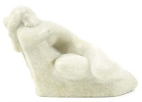 Vincent Glinsky Reclining Nude Stone Sculpture