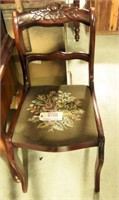 Lot #706 - Mahogany side chair with needlepoint