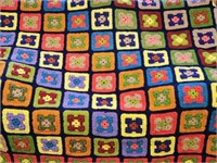 Colorful Hand Crocheted Afghan is 80 X 60