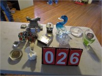 GROUP - SOME PAPER WEIGHTS, CANDLE HOLDERS