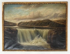 Victorian Oil On Canvas - The Falls