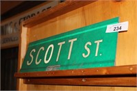 STREET SIGN ' SCOTT ST' DECOMISSIONED - 2 SIDED