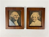Vintage George Martha Washington framed prints