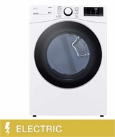 Lg 7.4 Cu. Ft. White Electric Dryer With Built-in
