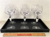 SUBSTANTIAL PINWHEEL CRYSTAL WINE GLASSES