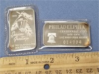 Lot of 2, both .999 fine silver, one is 1 ounce st