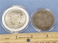 Lot of 2 Peace silver dollars 1925, 1923D       (k