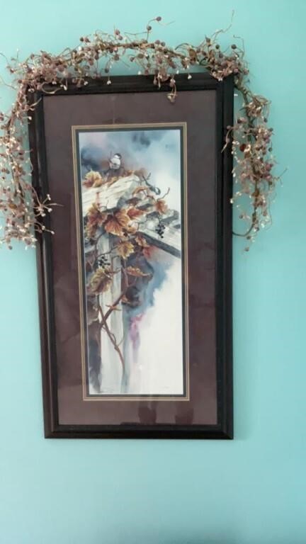 Signed AP 82/99 framed Bird print