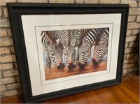 Framed Zebra Hanging Picture with Thick Black