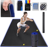 FITPULSE Large Exercise Mat 8x6 ft - 7mm Thick
