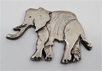 Edna, Large Sterling Silver Elephant Brooch
